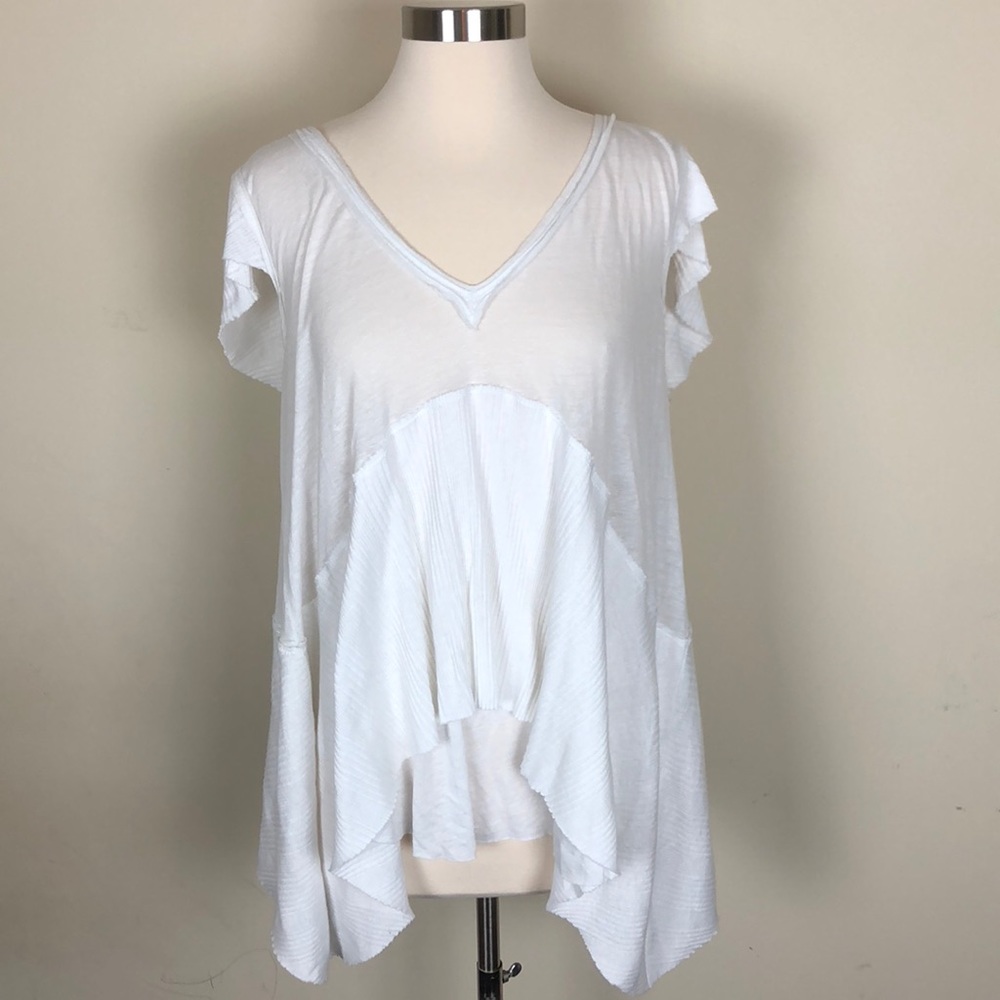 Free People cap sleeve v neck top large